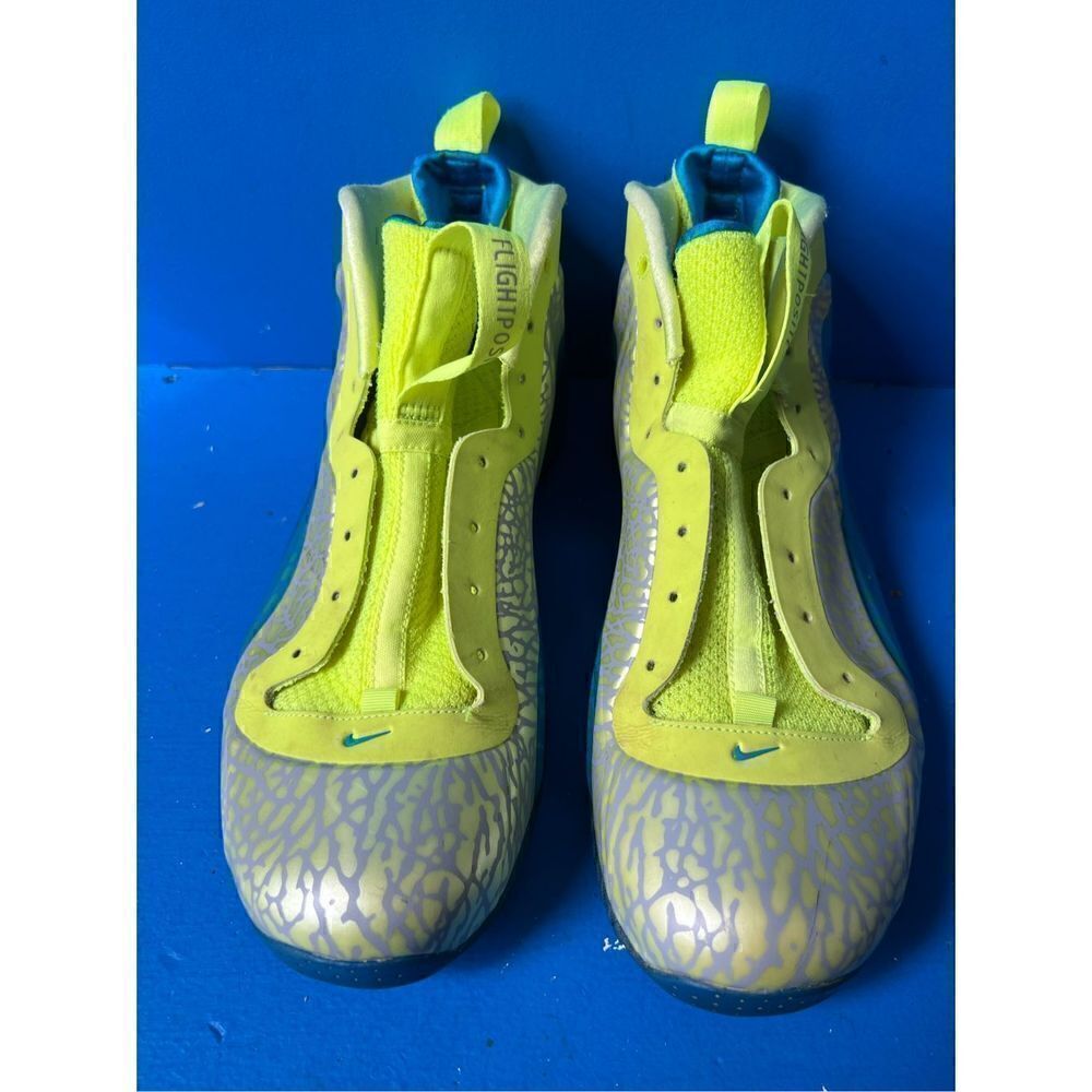 Nike Air Flightposite Exposed Volt/Photo Blue 616765-700 Men’s Size 13 No laces